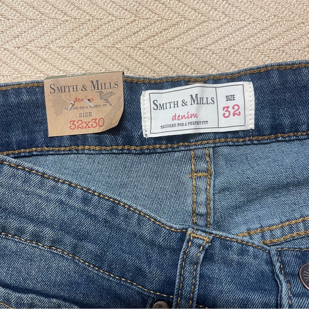 SMITH Men's Straight Fit Denim Jeans - Classic Blue - Picture 2 of 8